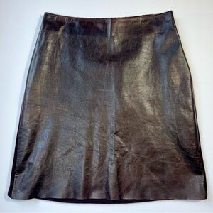 Brunello Cucinelli Leather Cashmere Knee Length Skirt L Designer Old Money Luxe